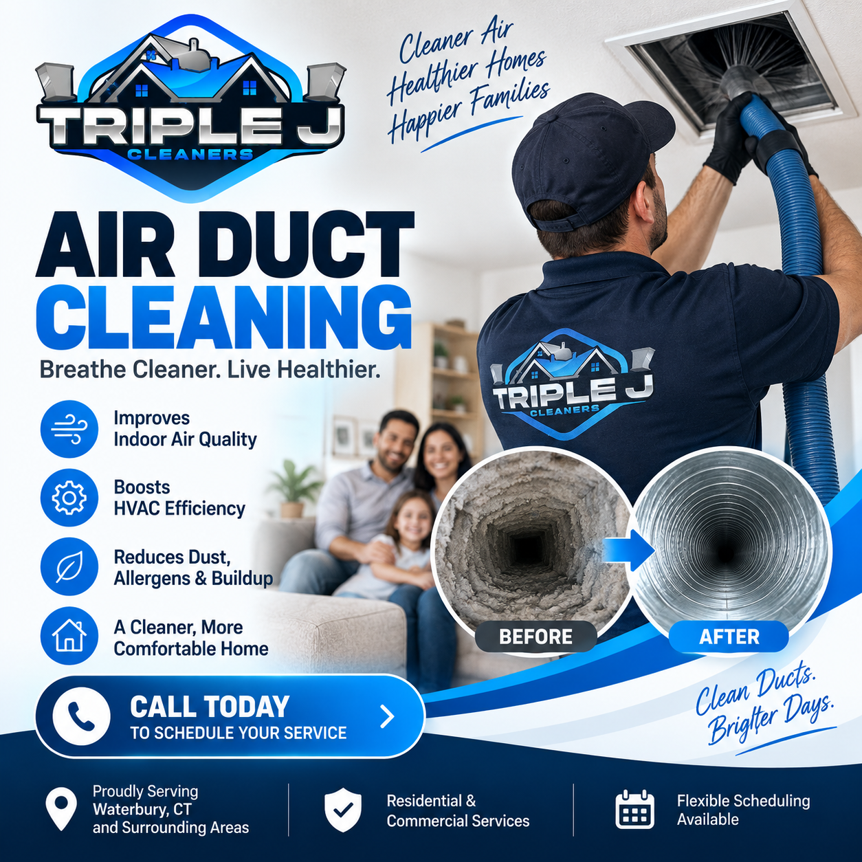 Triple J Cleaners Expert Air Duct Cleaning for Better Air Quality Dryer vent cleaning Professional Dryer Vent Cleaning in Waterbury CT
