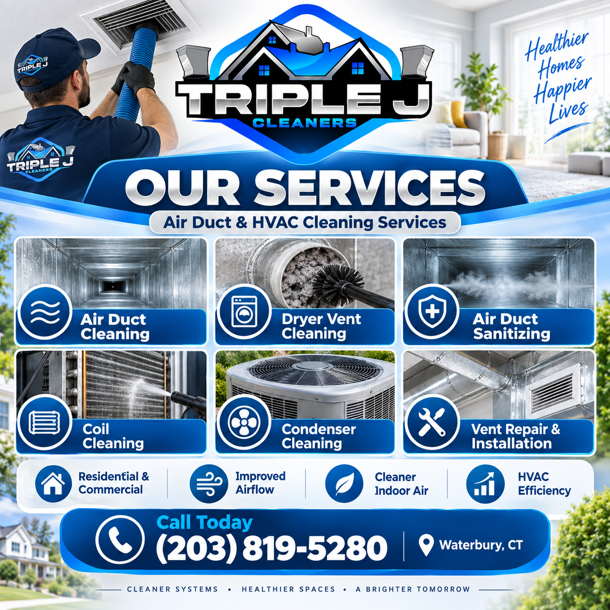 Triple J Cleaners Expert Air Duct Cleaning for Better Air Quality Contact Air Duct & HVAC Cleaning Services in Waterbury CT Air Duct Cleaning Company in Waterbury CT Contact Air Duct Cleaning Company in Waterbury CT
