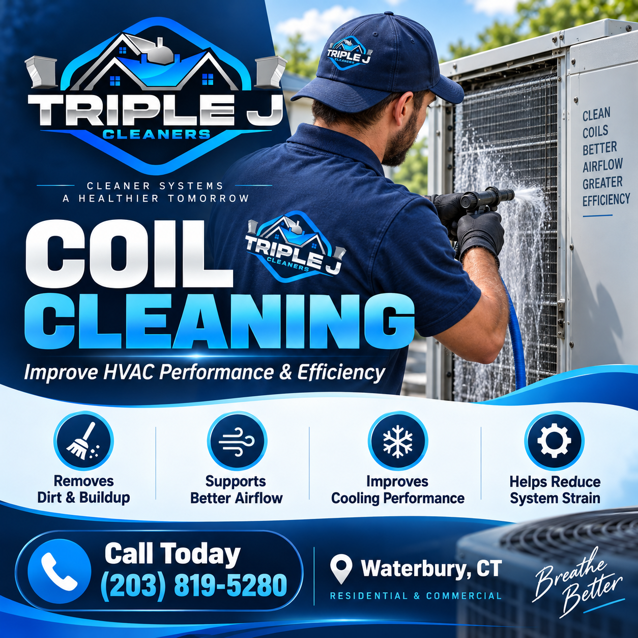 Triple J Cleaners Expert Air Duct Cleaning for Better Air Quality Coil cleaning Professional Coil Cleaning in Waterbury CT